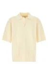 Ami Alexandre Mattiussi Ami Paris Cream Viscose Blend Oversize Polo Shirt In Whitecream