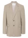 Ami Alexandre Mattiussi Ami Paris Single-breasted Blazer In Taupe