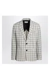 Ami Alexandre Mattiussi Ami Paris Single Breasted Cream Check Jacket
