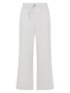 Ami Alexandre Mattiussi Ami Wide-leg Trouser With Elastic Waistband And Practical Pockets In Gray
