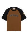 Ami Alexandre Mattiussi Ami Paris Men Cotton Colorblock T-shirt In Brown