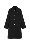 Ami Alexandre Mattiussi Ami Paris Black Coat With Classic Collar And Front Button Closure In Cotton Blend Man