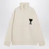 Ami Alexandre Mattiussi Ami Paris De Coeur Turtleneck Sweater In Metallic