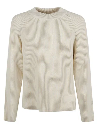 Ami Alexandre Mattiussi Wool And Cotton Blend Sweater In White
