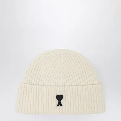 Ami Alexandre Mattiussi Men's Wool Ami De Coeur Beanie In White