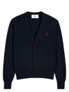 Ami Alexandre Mattiussi Ami Paris Ami De Coeur Patch Merino Wool Cardigan