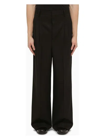 Ami Alexandre Mattiussi Ami Paris Wide Leg Pants In Black