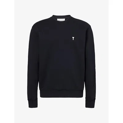 Ami Alexandre Mattiussi Mens Ami Paris Adc Logo-embroidered Cotton-jersey Sweatshir In Black