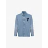 Ami Alexandre Mattiussi Ami Paris De Coeur Overshirt In Bleu Used