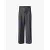 Ami Alexandre Mattiussi Mens Anthracite Tailored Wide-leg Wool Trousers In Black