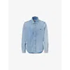 Ami Alexandre Mattiussi Classic Blue Denim Shirt With Structured Collar And Button-down Front In Blue