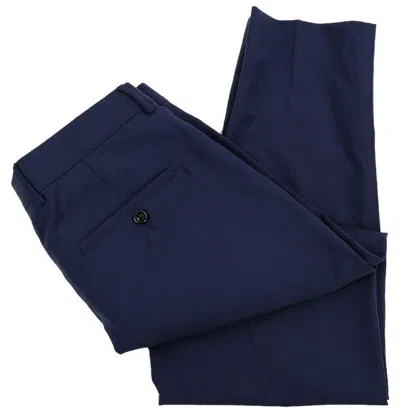 Pre-owned Ami Alexandre Mattiussi Mens Blue Carott Fit Wool Button Fly Dress Pants 40