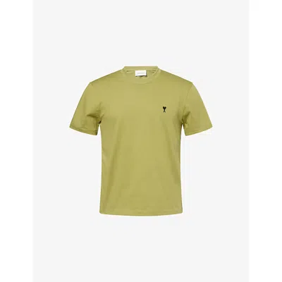 Ami Alexandre Mattiussi Mens Matcha Adc Logo-embroidered Cotton-jersey T-shirt In Green