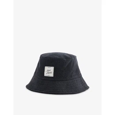 Ami Alexandre Mattiussi Mens Noir Logo Patch Denim Bucket Hat In Black