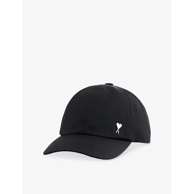 Ami Alexandre Mattiussi Mens Noir Logo-plaque Shell Baseball Cap In Black