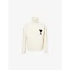 Ami Alexandre Mattiussi Ami Paris De Coeur Turtleneck Sweater In White