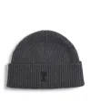 Ami Alexandre Mattiussi Ami Paris Logo-embroidered Wool Beanie In Gray