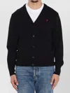 Ami Alexandre Mattiussi Ami Classic V-neck Cardigan With Button-down Front In Black