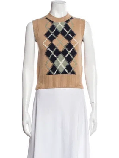 Pre-owned Ami Alexandre Mattiussi Merino Wool Printed Vest In Neutral