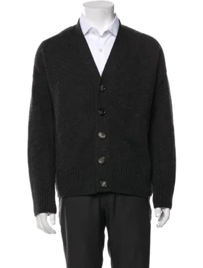 Pre-owned Ami Alexandre Mattiussi Merino Wool V-neck Cardigan In Black
