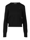Ami Alexandre Mattiussi Merinos Wool Ami De Coeur Sweater Knitwear Black In Black