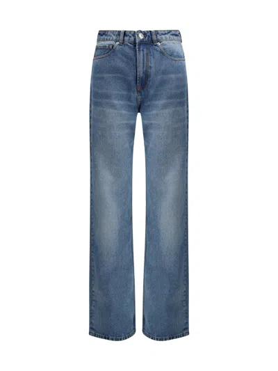 Ami Alexandre Mattiussi Mid-blue Straight-leg Denim Pants With Five-pocket Design