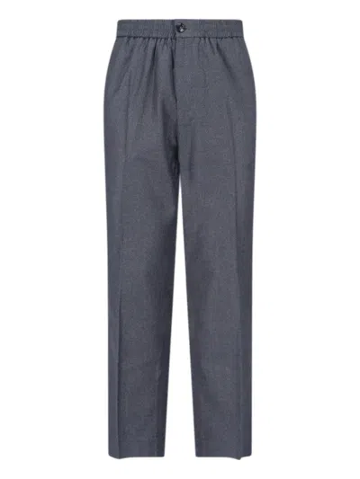 Ami Alexandre Mattiussi Mid-rise Grey Virgin Wool Trousers With Tailored Aesthetics In Gray