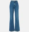 Ami Alexandre Mattiussi Ami Paris Flare Cotton Denim Jeans In Blue