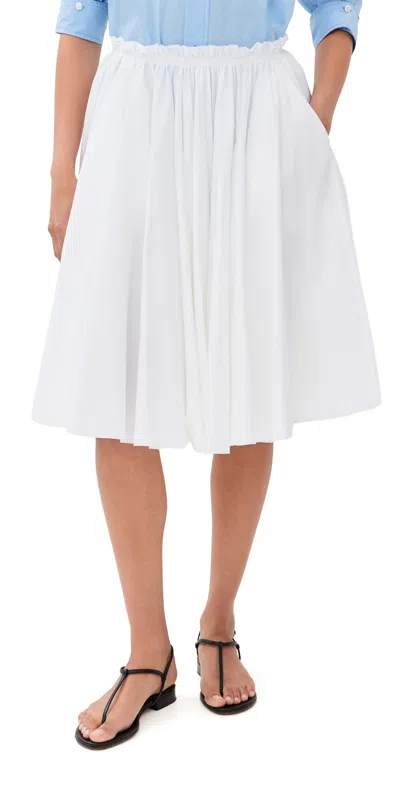 Ami Alexandre Mattiussi Midi Corolla Skirt Blanc In White