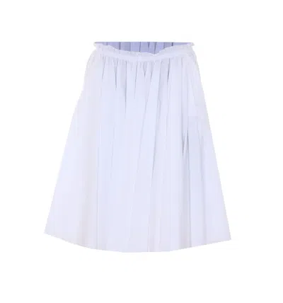 Ami Alexandre Mattiussi Ami Paris Cotton Midi Corolla Skirt In White
