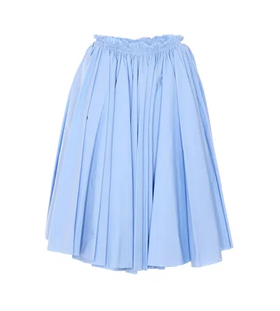 Ami Alexandre Mattiussi Ami Paris Ami Paris Cotton Midi Corolla Skirt In Blue