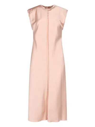 Ami Alexandre Mattiussi Sleeveless Knee Length Dress With Seam Design In Pink