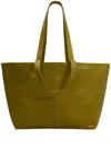 Ami Alexandre Mattiussi Khaki Leather Midi Tote Bag Green In Green