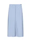 Ami Alexandre Mattiussi Ami Structured Panel Skirt With Cupro-blend Lining In Blue