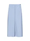Ami Alexandre Mattiussi Ami Structured Panel Skirt With Cupro-blend Lining In Blue