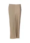 Ami Alexandre Mattiussi Satin Midi Skirt In Beige