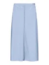 Ami Alexandre Mattiussi Ami Structured Panel Skirt With Cupro-blend Lining In Blue