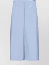 Ami Alexandre Mattiussi Midi Skirt With Seam Detailing And Side Slit In Blue