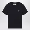 Ami Alexandre Mattiussi Ami Paris Midnight Blue Ami De Coeur Cropped T-shirt Women