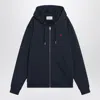 Ami Alexandre Mattiussi Ami Paris De Coeur Zipped Hoodie In Black