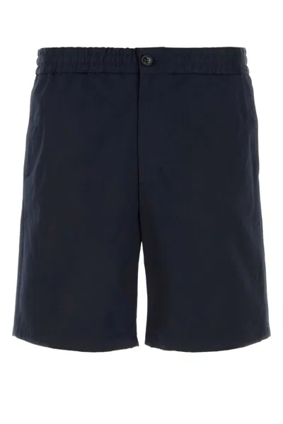 AMI ALEXANDRE MATTIUSSI MIDNIGHT BLUE COTTON BERMUDA SHORTS