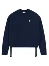 Ami Alexandre Mattiussi Embroidered Logo Drawstring Sweatshirt In Blue