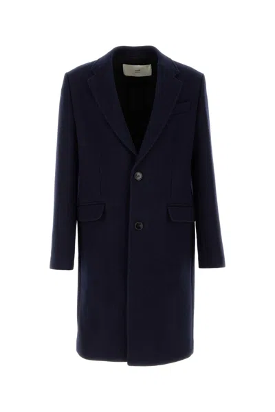 Ami Alexandre Mattiussi Midnight Blue Wool Coat