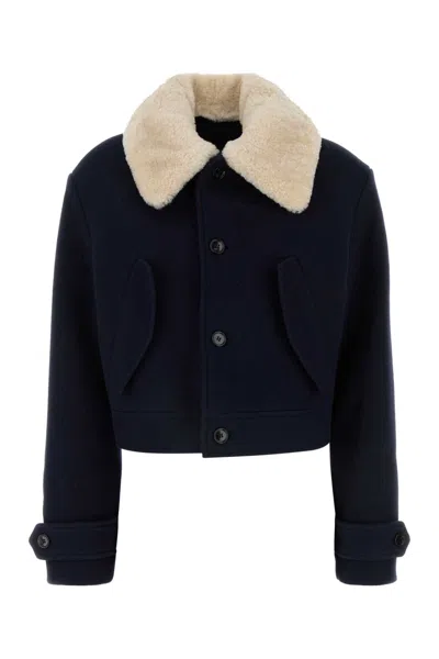 AMI ALEXANDRE MATTIUSSI MIDNIGHT BLUE WOOL COAT