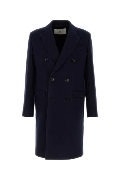 Ami Alexandre Mattiussi Oversize Double Breast Wool Blazer In Blue