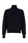 Ami Alexandre Mattiussi Midnight Blue Wool Sweater In Black