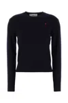 Ami Alexandre Mattiussi Midnight Blue Wool Sweater In Black