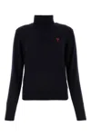 Ami Alexandre Mattiussi Ami Ami De Coeur High Neck Knitted Jumper In Nightblue