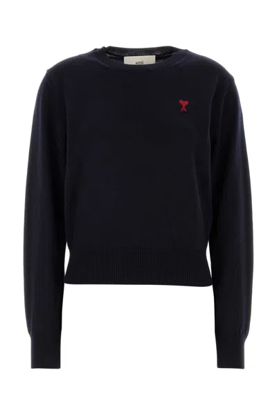 Ami Alexandre Mattiussi Classic Crew Neck Sweater With Embroidered Heart Detail In Multi