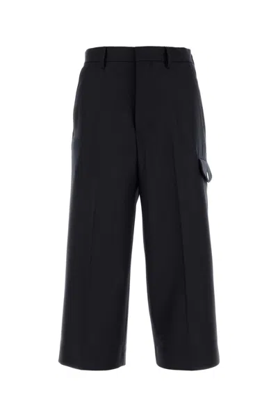 AMI ALEXANDRE MATTIUSSI MIDNIGHT BLUE WOOL BERMUDA SHORTS